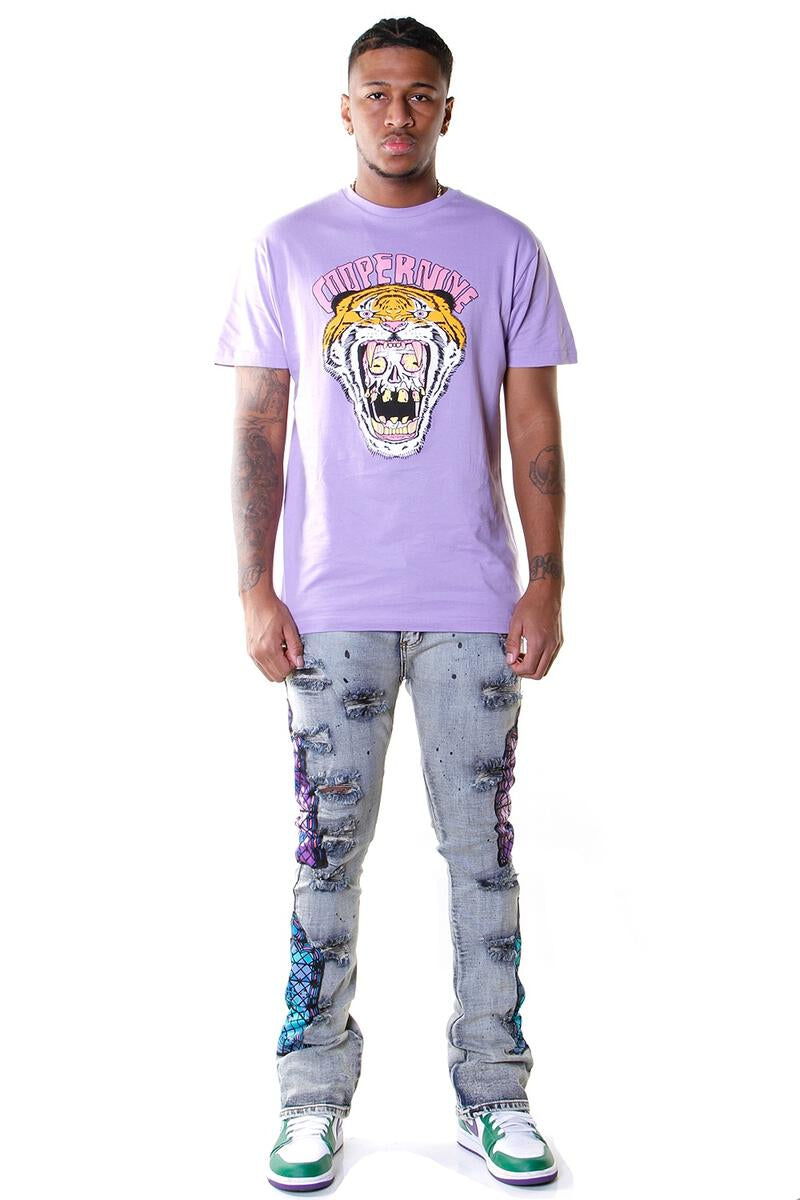 TEMPLE STACK JEANS MID WASH
