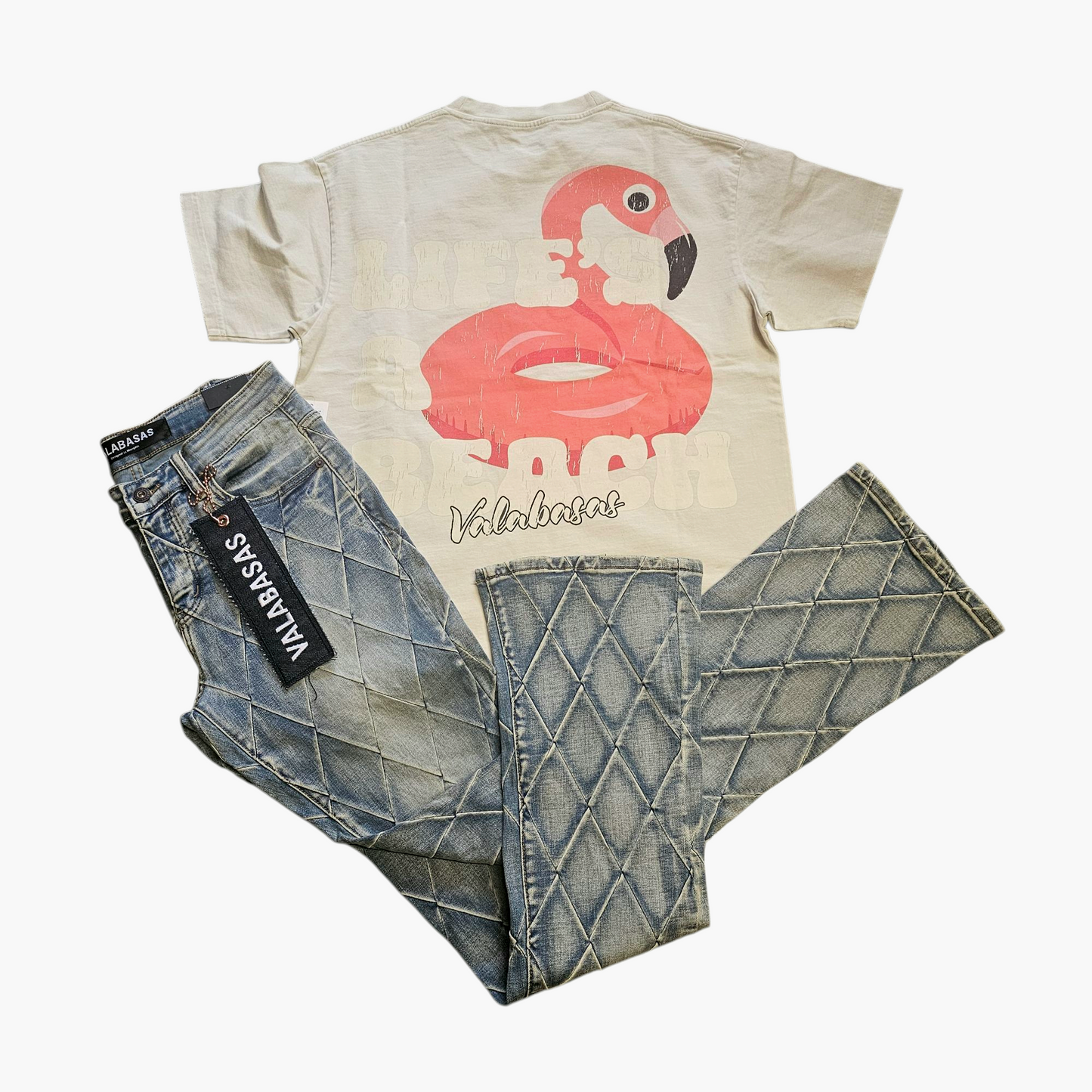 VALABASAS.TIRE LTSTACKED FLARE .VINTAGE BLUE