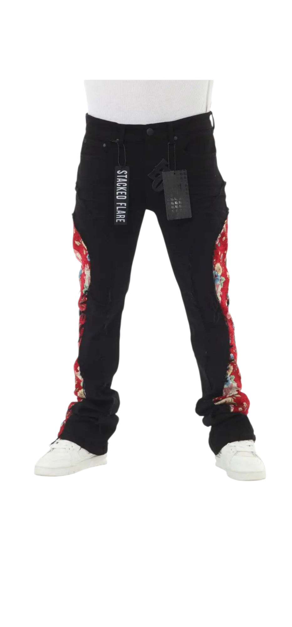 BLACK TAPESTRY STACK JEANS