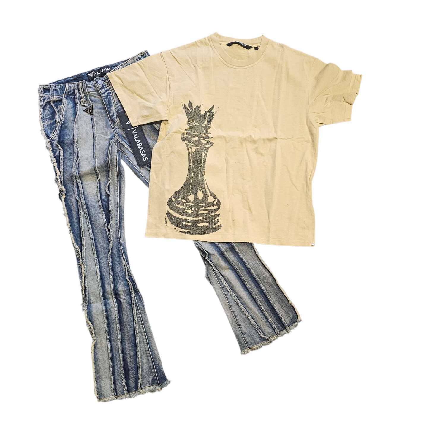 TWISTED" STACKED VINTAGE DENIM