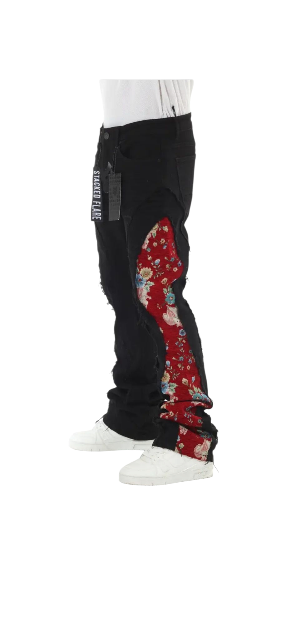 BLACK TAPESTRY STACK JEANS