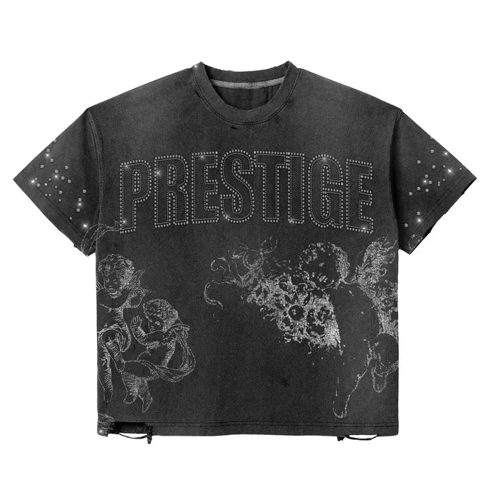Distress Angel Rhinestone tee (ar1)