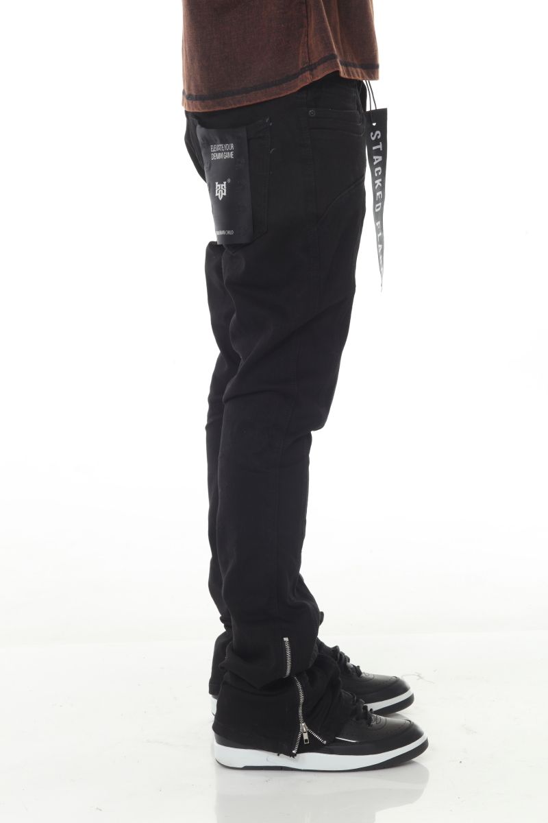 Cut and Sewn Panel Black Stacked Flare