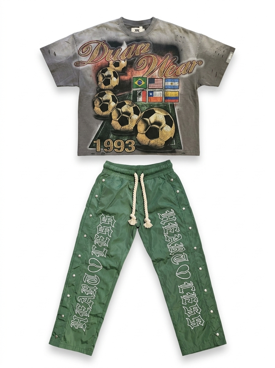 Heartless Nylon Pants -Green