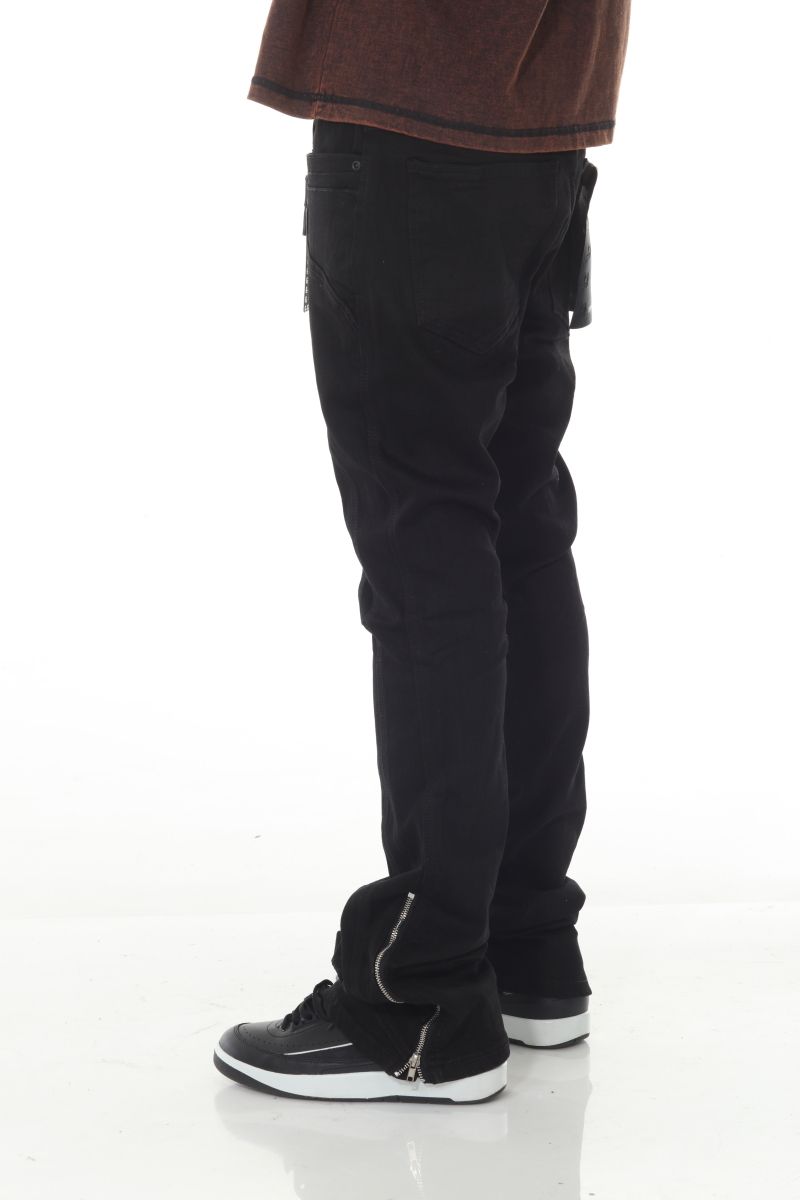 Cut and Sewn Panel Black Stacked Flare