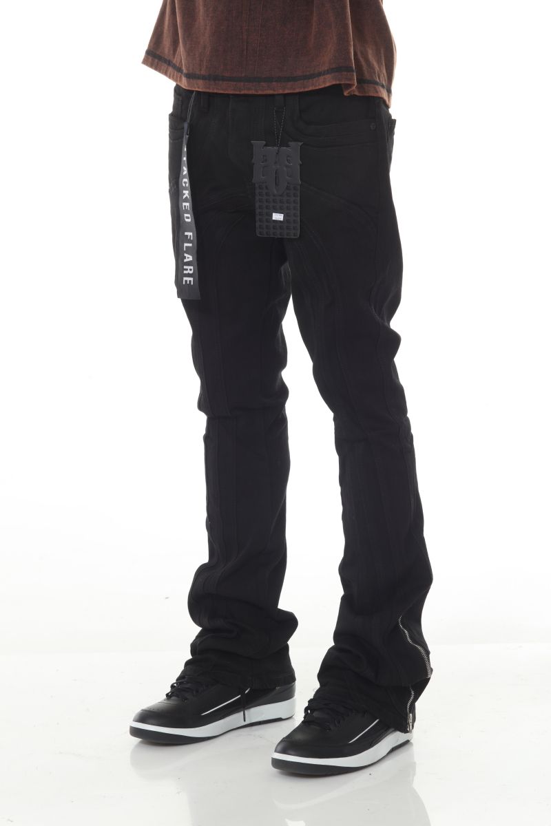 Cut and Sewn Panel Black Stacked Flare