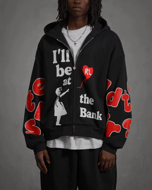 I'll Be At The Bank Scattered Zip Up