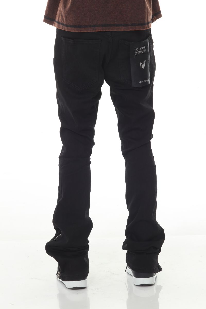 Cut and Sewn Panel Black Stacked Flare