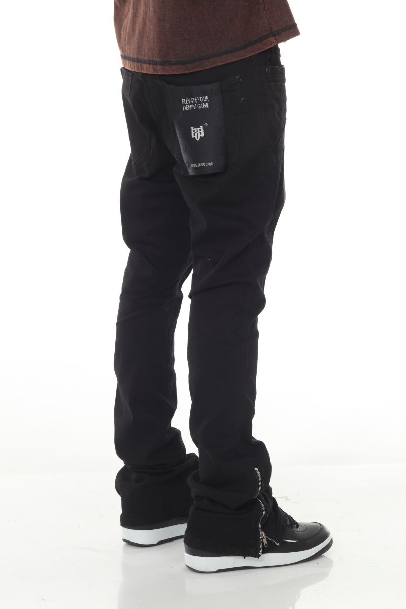 Cut and Sewn Panel Black Stacked Flare