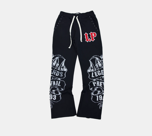 LEGENDS PREVAIL  SWEAT PANTS BLACK/RED
